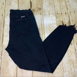 KanCan Womens Sz 9 28 Black Distressed Raw Hem Skinny Jeans